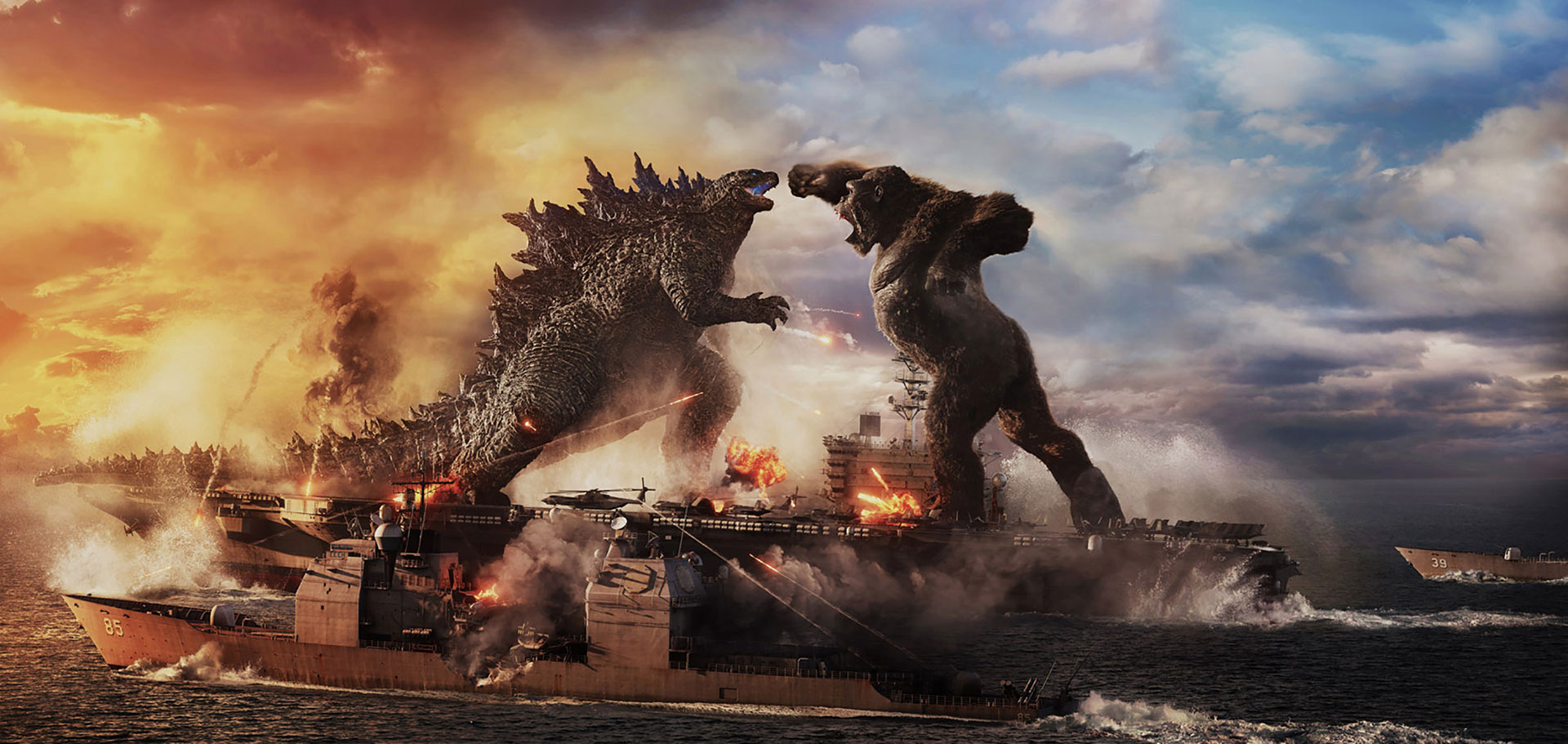 Cover image of Kong and Godzilla fighting